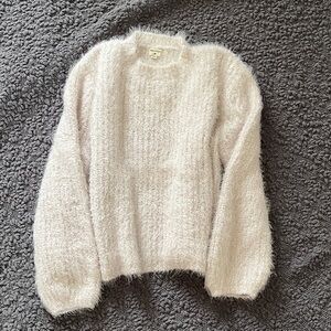 One Market Cozy Cream Women's Fuzzy Crop Sweater